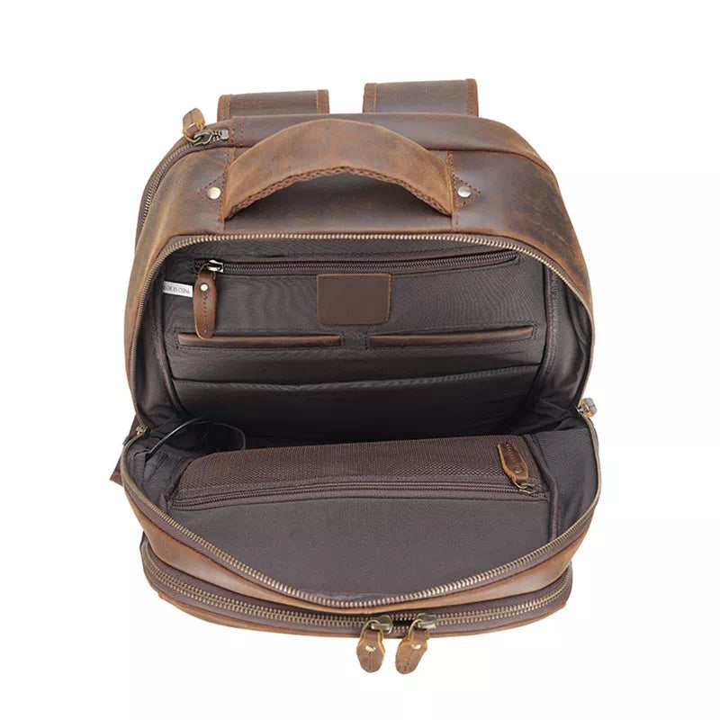 Großer Reiserucksack aus Crazy Horse Leder