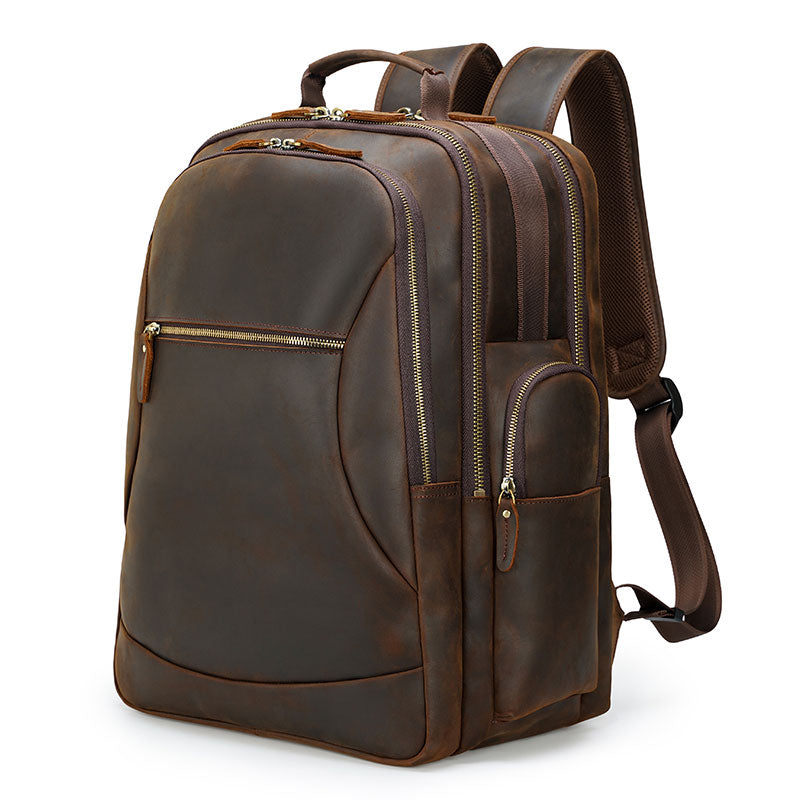 Rugged Explorer | Large Leather Travel Backpack