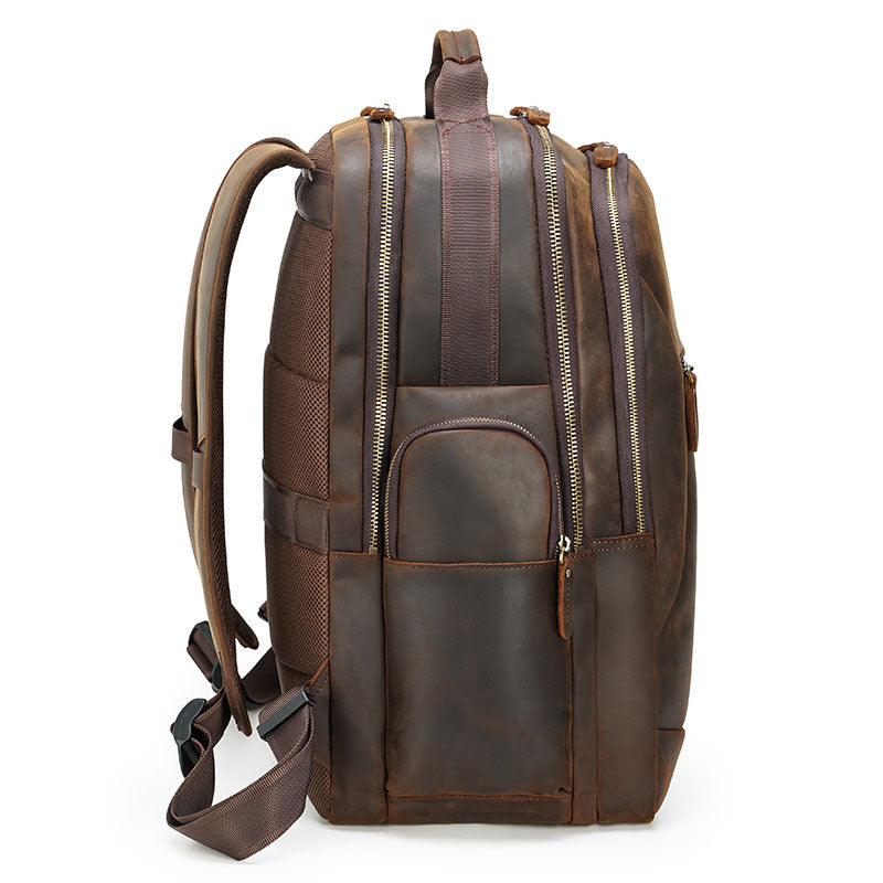 Rugged Explorer | Large Leather Travel Backpack