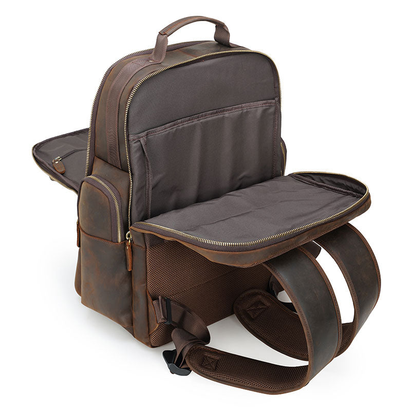 Rugged Explorer | Large Leather Travel Backpack