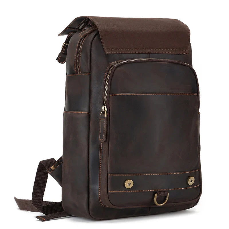 Diebstahlsicherer Vintage-Reiserucksack aus Leder