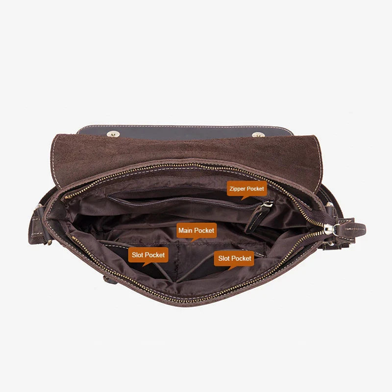 Laptop-Umhängetasche aus Leder