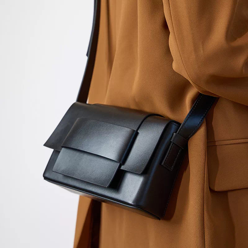 Leather Compact Crossbody Bag