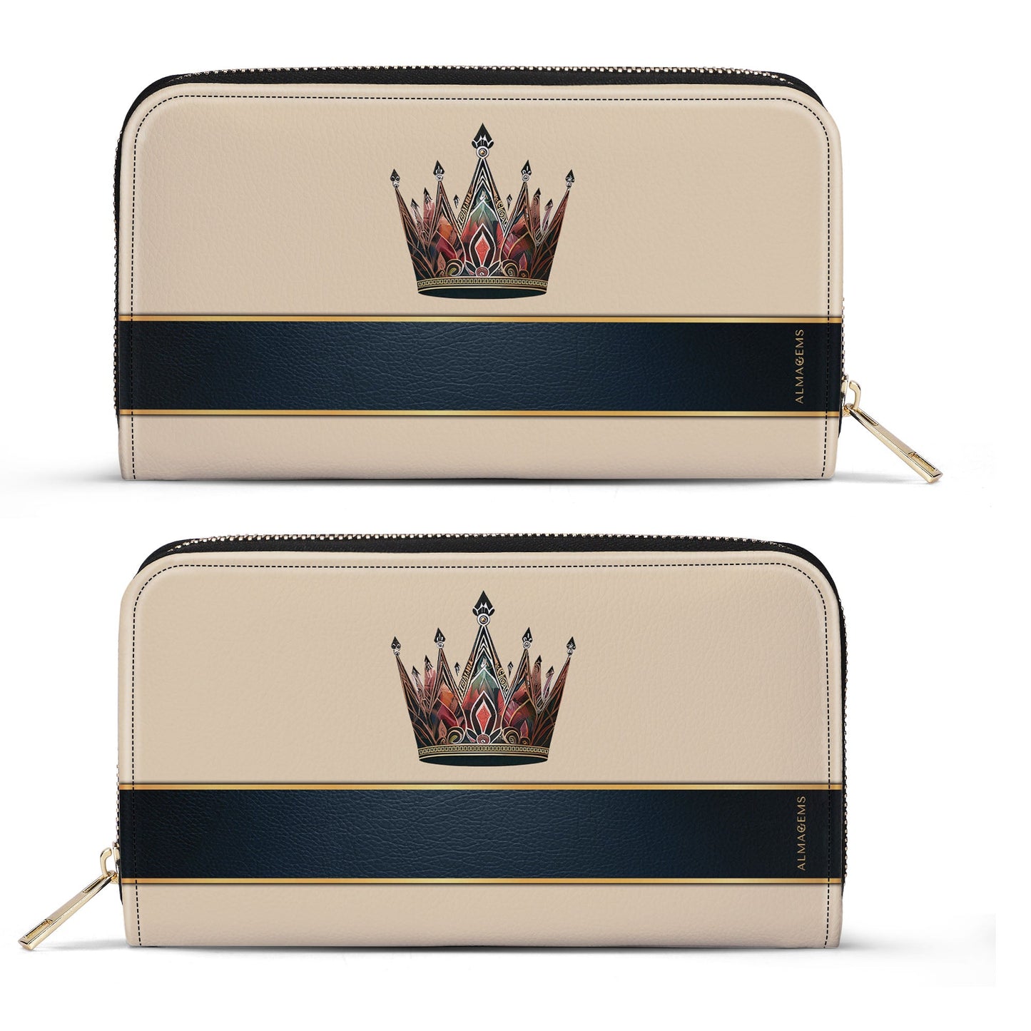 Queen Beige - Neu - Damen Leder Geldbörse - queen02beigeWL