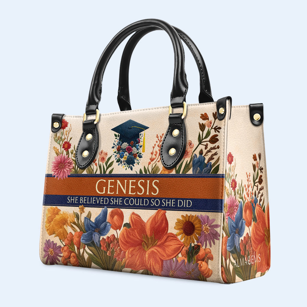 Zodiac Queen Flowers - Personalisierte Lederhandtasche - queen06flowers