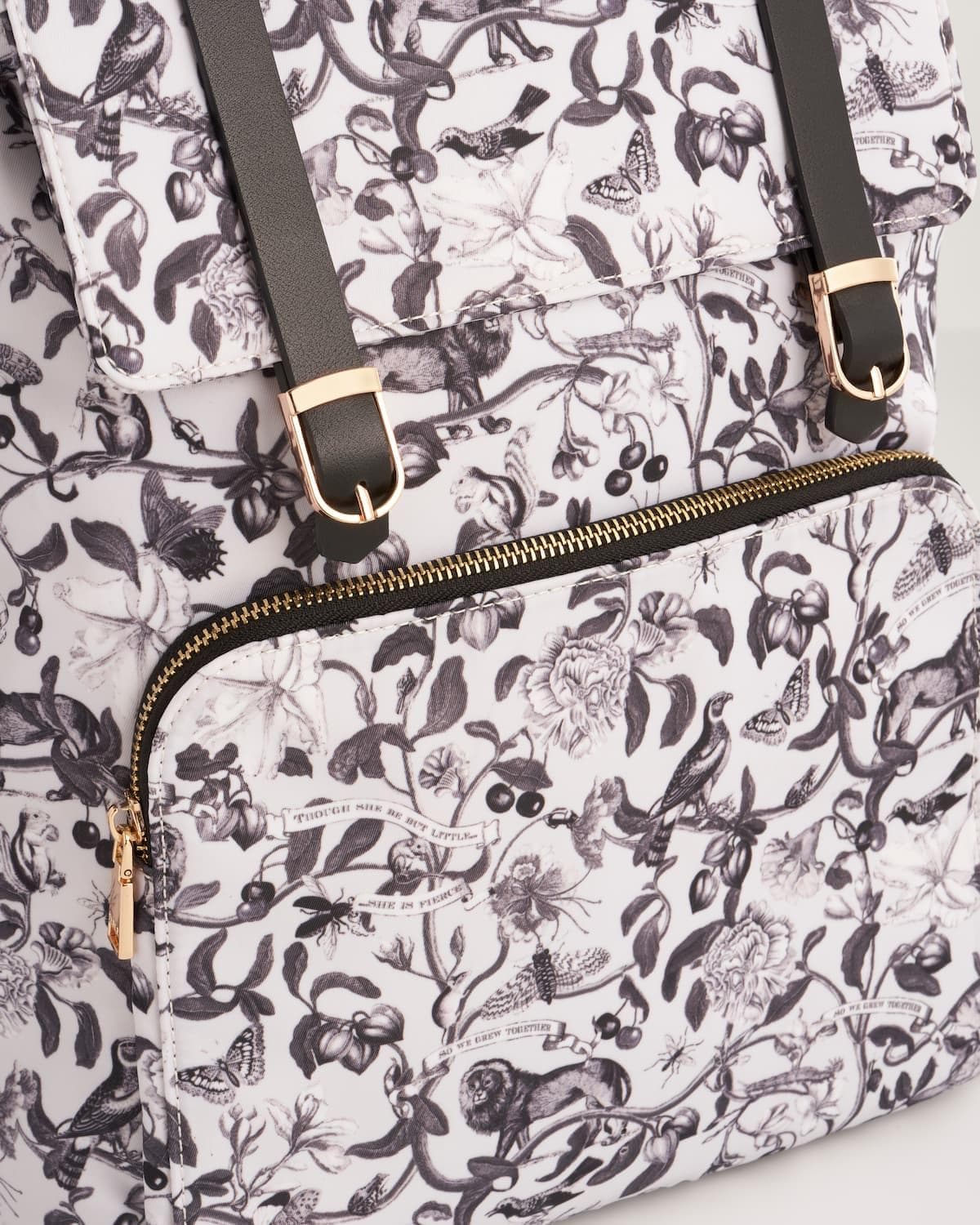 Rucksack mit Lebensbaum-Motiv - Schwarz/Weiß