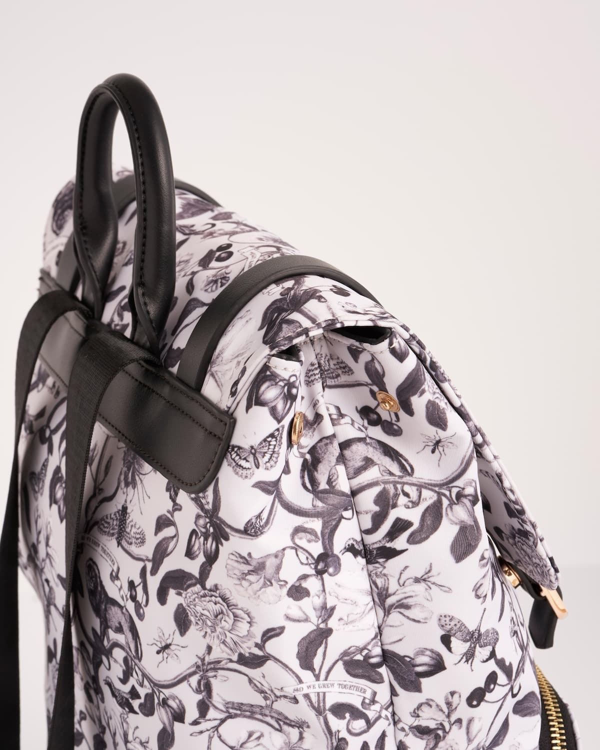 Rucksack mit Lebensbaum-Motiv - Schwarz/Weiß
