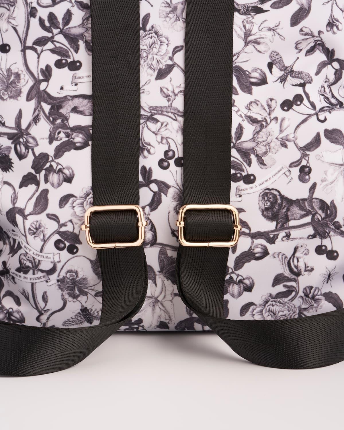 Rucksack mit Lebensbaum-Motiv - Schwarz/Weiß