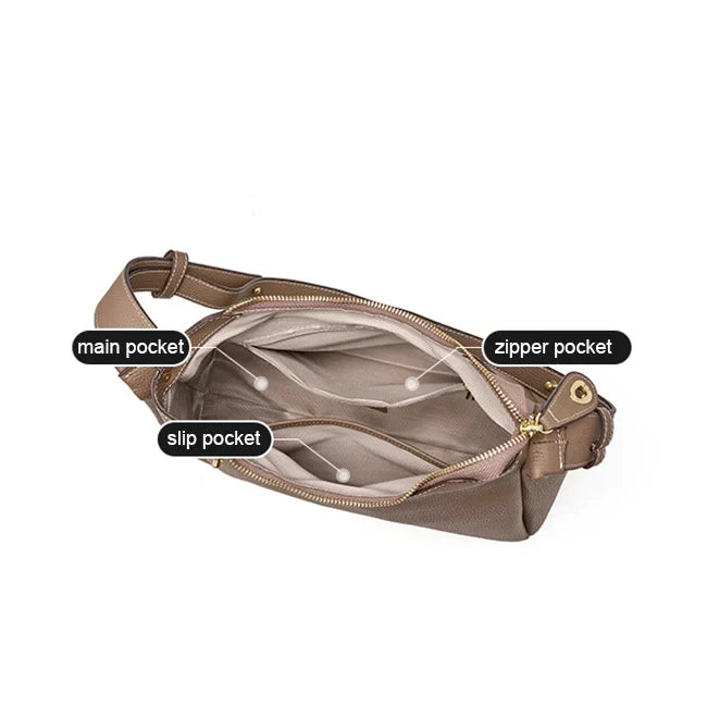 Vielseitige Crossbody aus genarbtem Leder