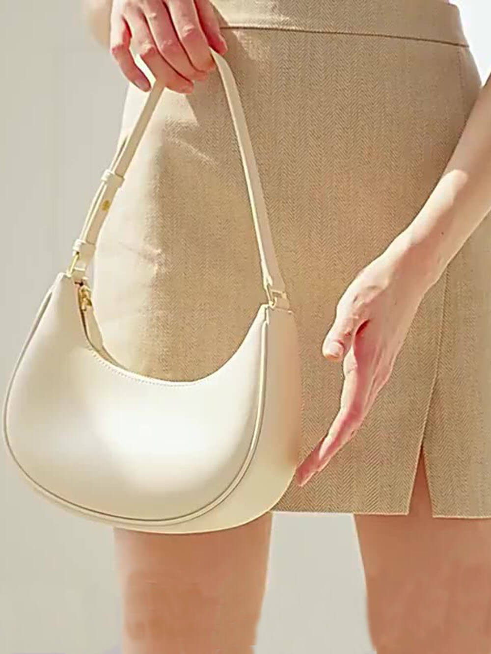 Simple Underarm One-Shoulder Cross-Body Half-Moon Bags