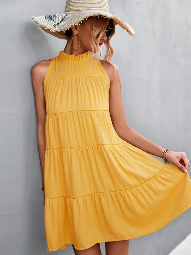 Sleeveless Halter Loose A-Line Dress