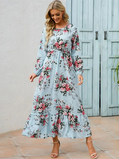 Floral Long Sleeve Maxi Dress