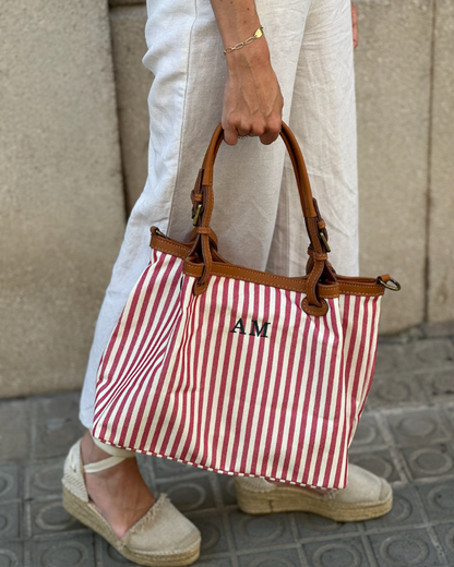 Aina Red Stripes Handbag