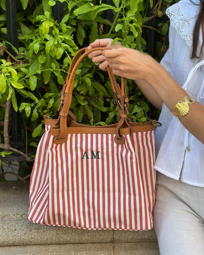 Aina Red Stripes Handbag