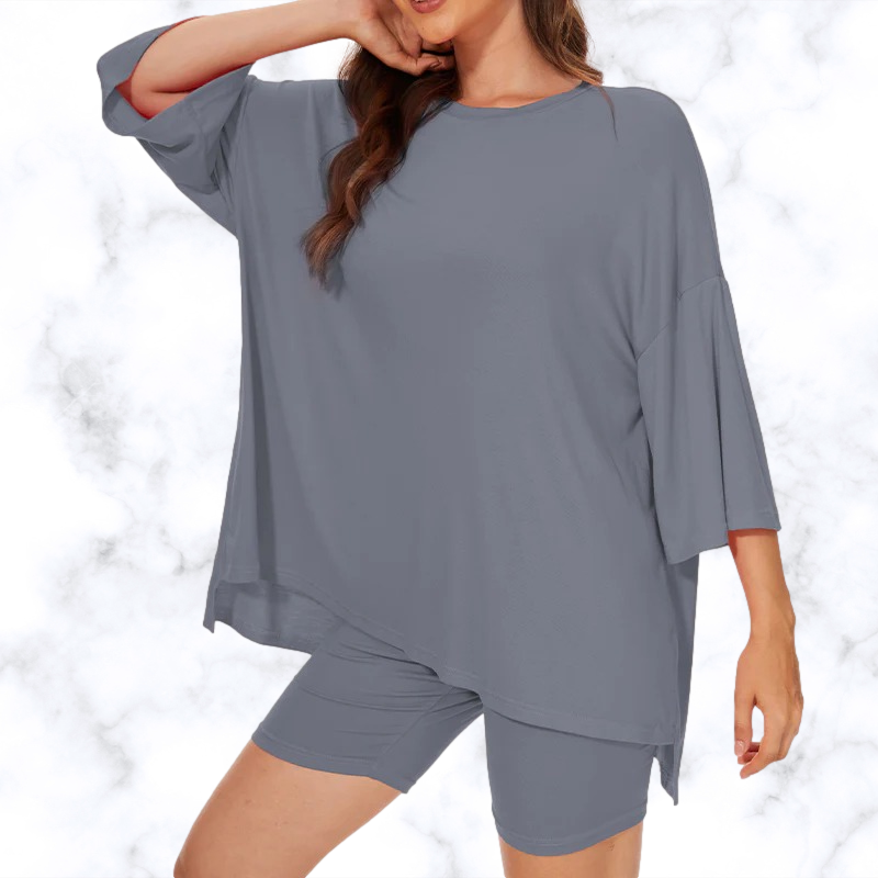 TuxodoSHAPE - Drop Shoulder Tee w/ Biker Shorts