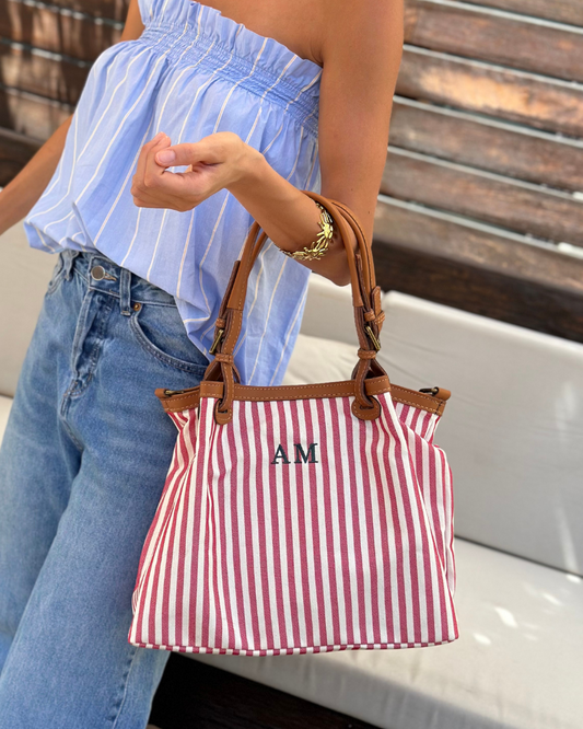 Aina Red Stripes Handbag