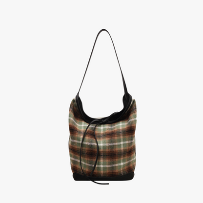 Plaid Bucket Bag