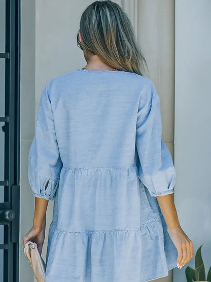 Sky Blue Denim Dress