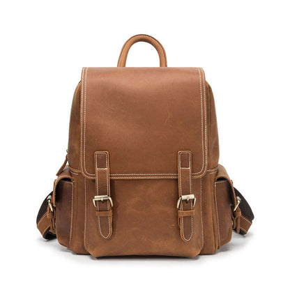 Retro Leather Small Travel Backpack