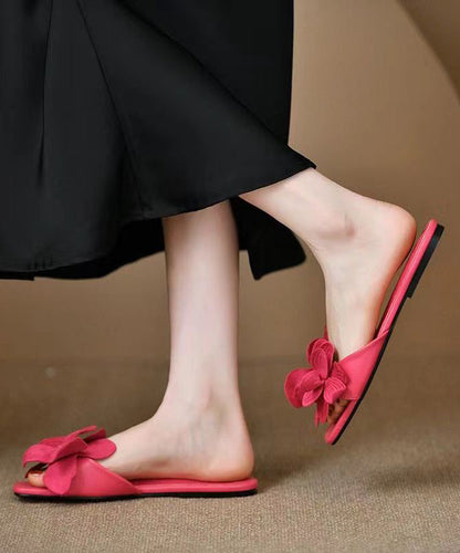 2024 French New Rose Petal Open Toe Slide Sandals