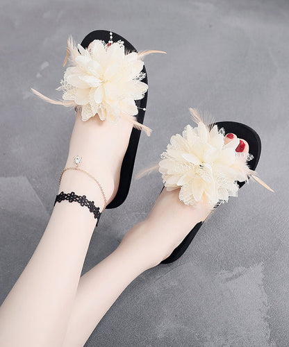 2024 Neue modische Flower Beach Slide Sandalen Peep Toe