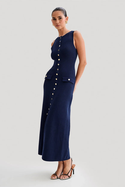 Old money buttoned maxi dress