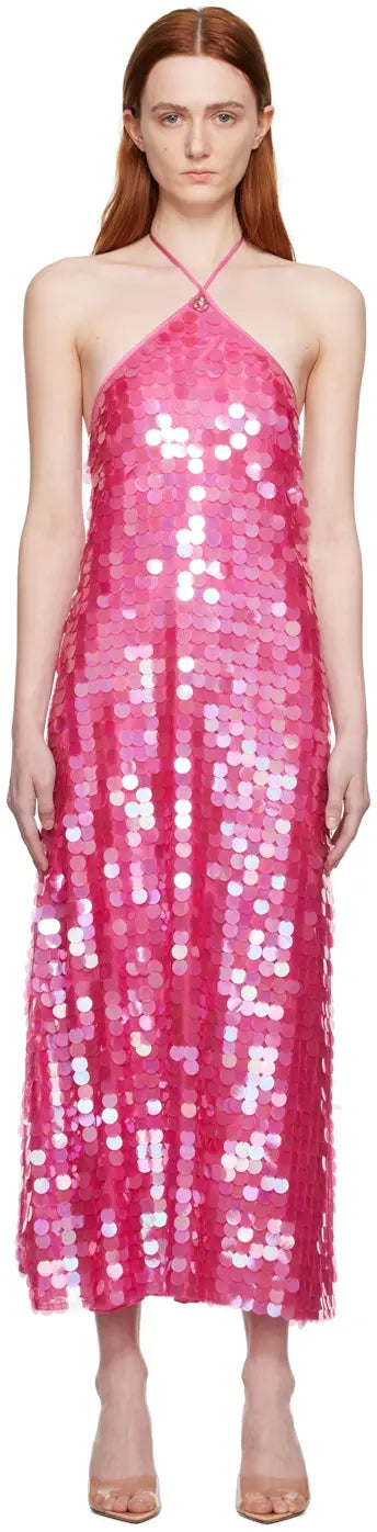 Polly Sequinned Halterneck Midi Dress