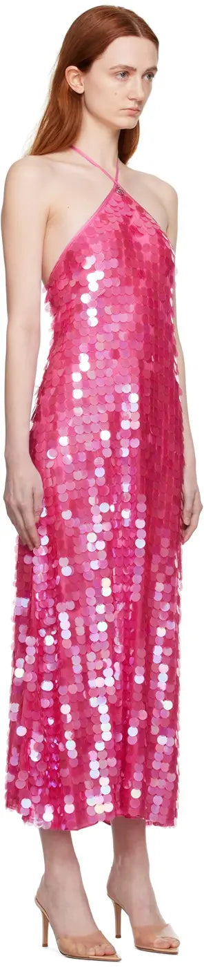 Polly Sequinned Halterneck Midi Dress