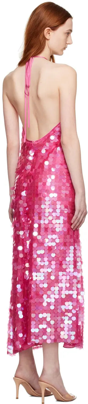 Polly Sequinned Halterneck Midi Dress