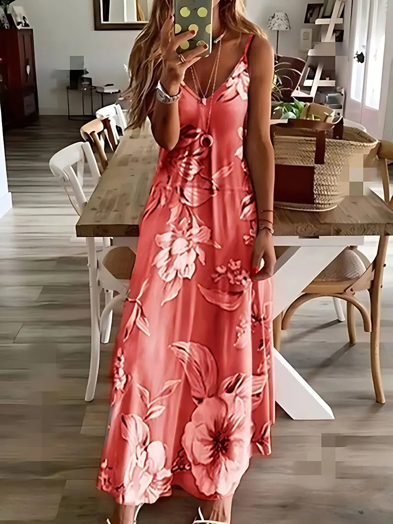 Floral Print Spaghetti Dress