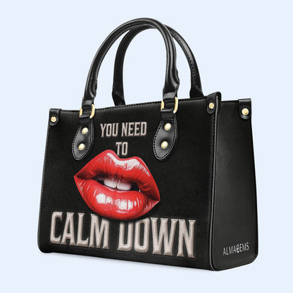 Calm Down - Personalized Custom Leather Handbag - calmdown03