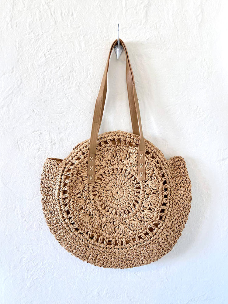 Round Straw Tote Bag