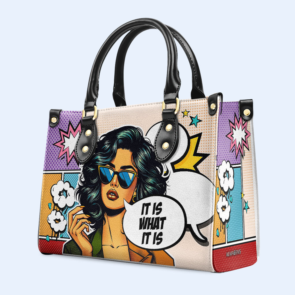 It Is What It Is - Personalized Custom Leather Handbag - ITIS04