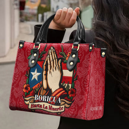 Boricua. Hasta La Muerte - Personalized Custom Leather Handbag - HS019_HB