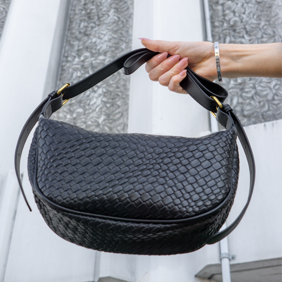 Woven Half Moon Bag