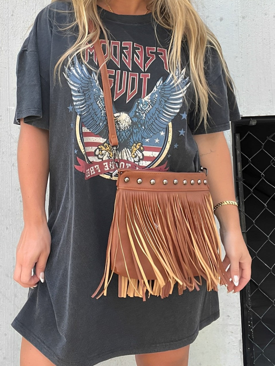 Fringe Decor Crossbody Bag