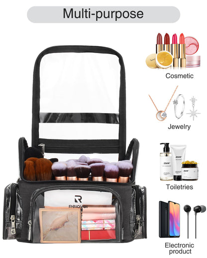 Clear Hanging Makeup Bag And Pro Makeup Backpack For Makeup Artists