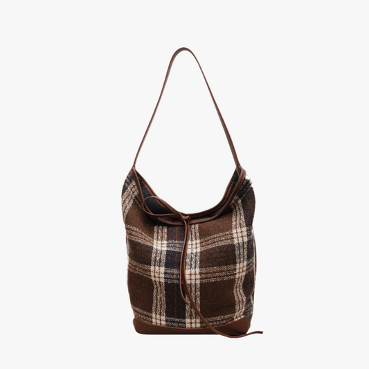 Plaid Bucket Bag