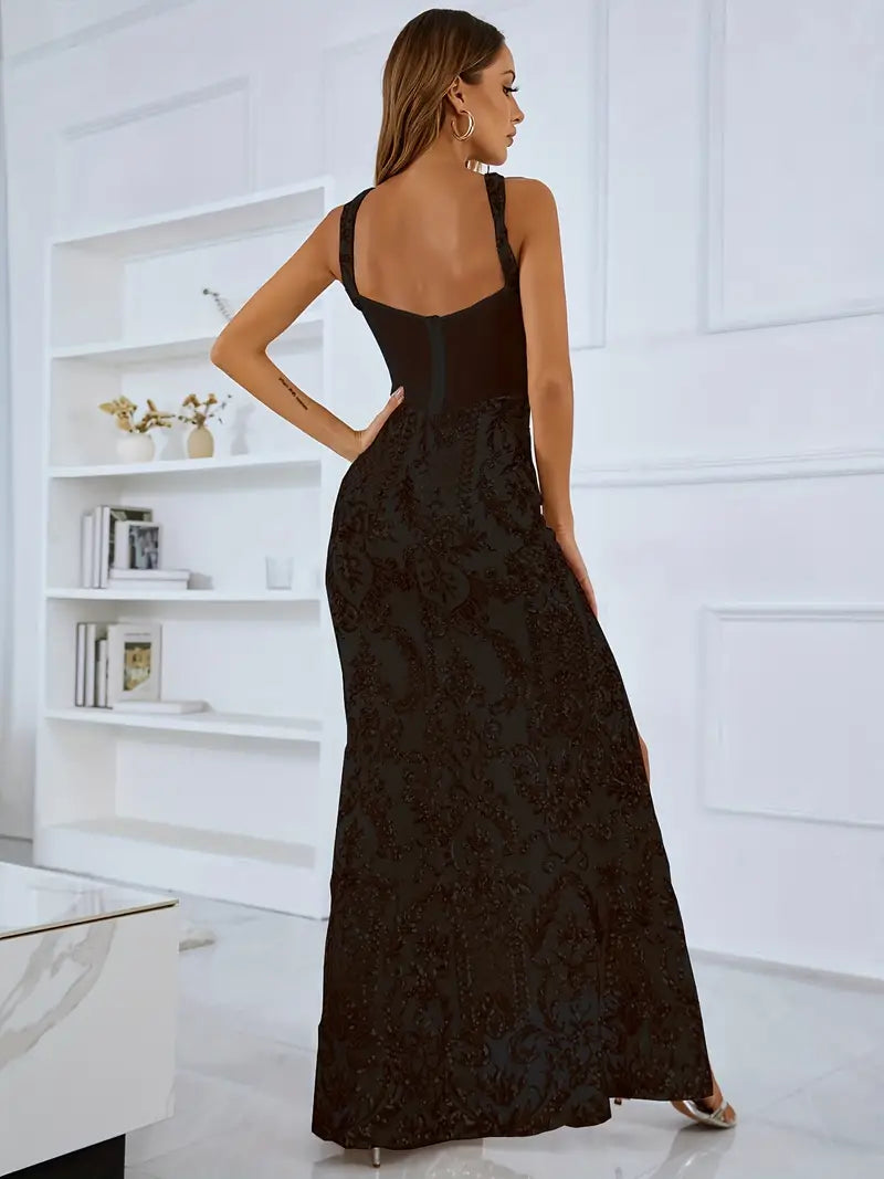 Elegant Cami Long Slit Dress