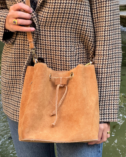 Bouler Suede Camel Bag