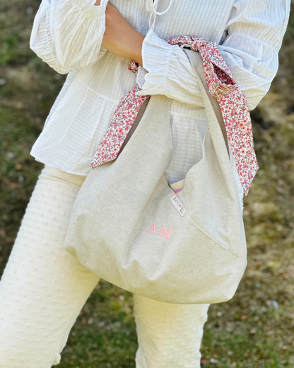 Lace Plain Beige Handbag