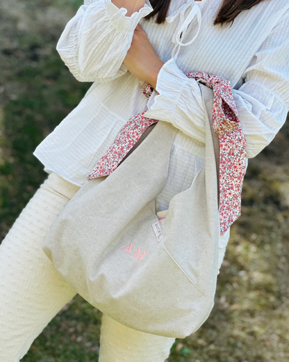 Lace Plain Beige Handbag