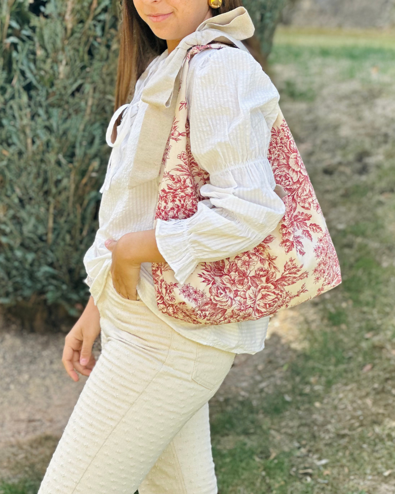 Lace Toile de Jouy Handbag