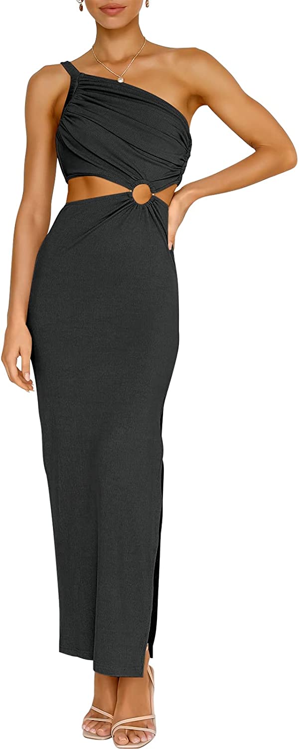 Sexy Sleeveless Bodycon Ruched Maxi Dress