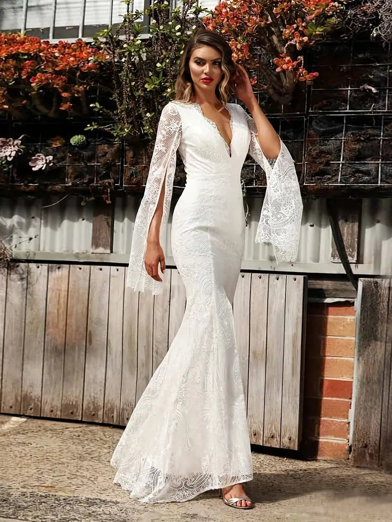 Lace Split Wedding Dress