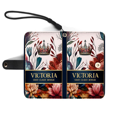 Queen Flowers - Personalized Custom Phone Leather Wallet - DG035_PW