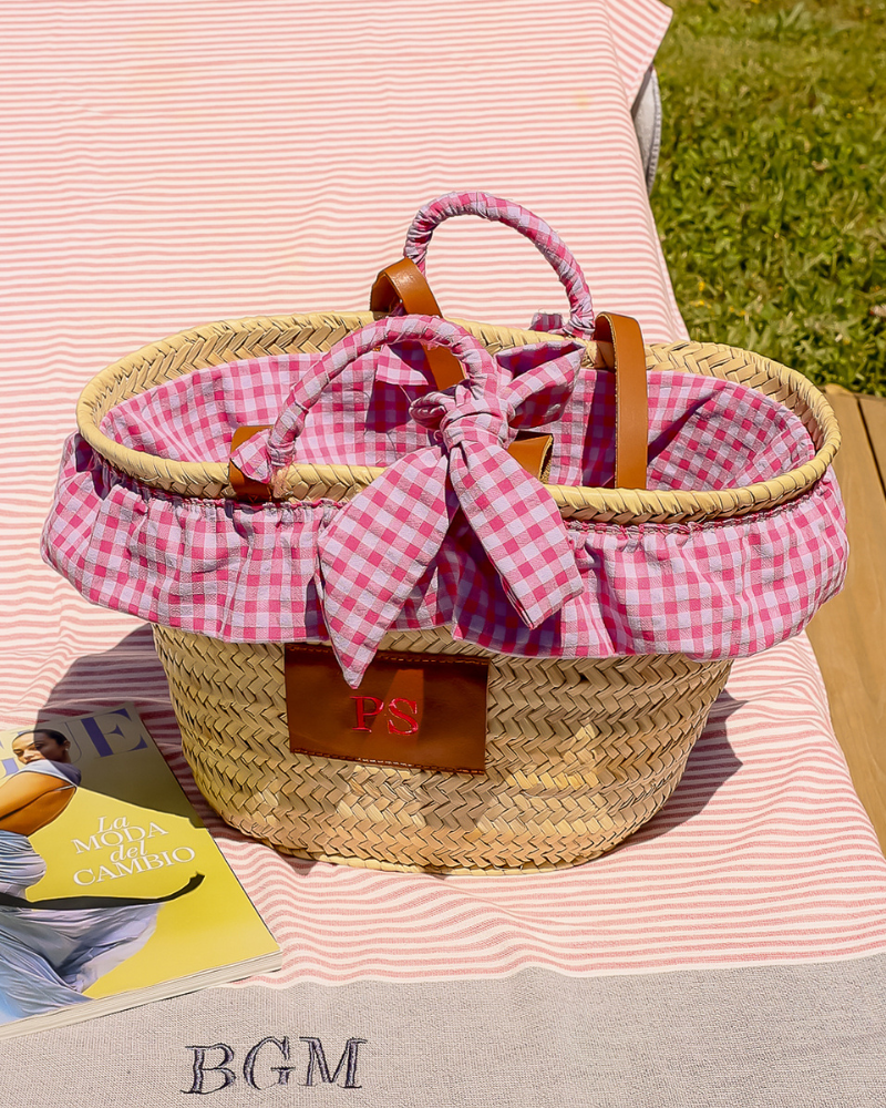 Fuchsia Vichy Basket