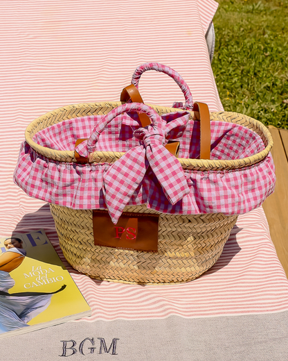 Fuchsia Vichy Basket