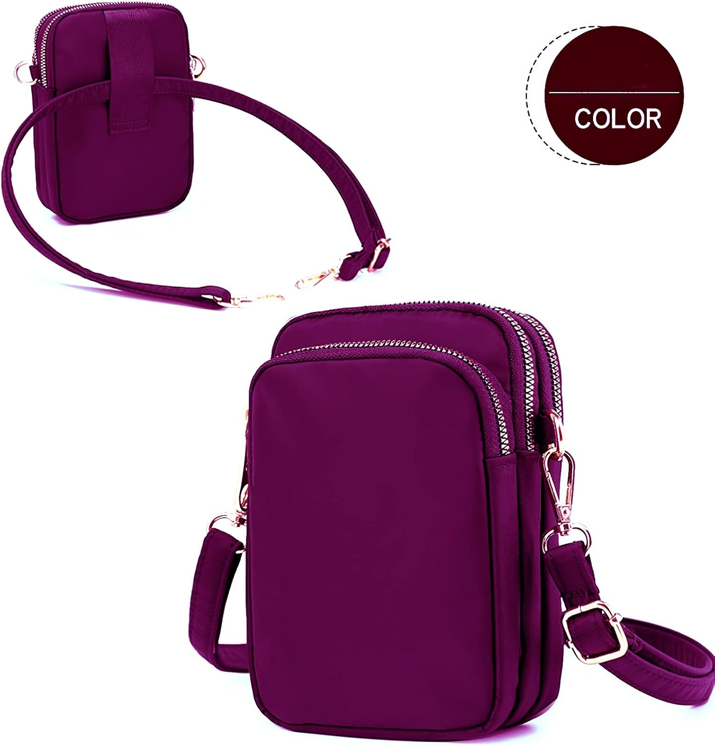 Water-Resistant Compact Crossbody Bag