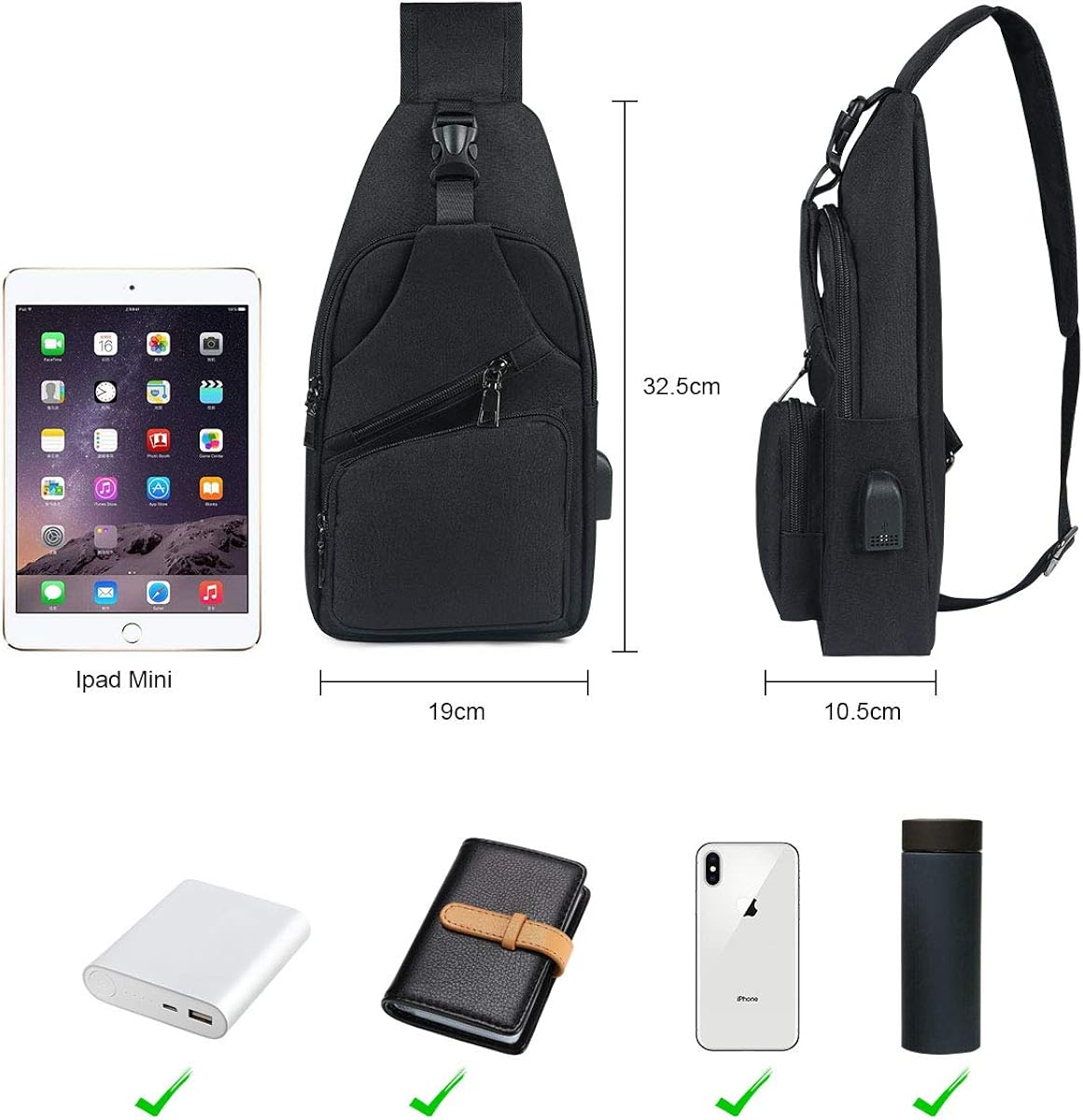 Anti-Theft Crossbody Charging Bag